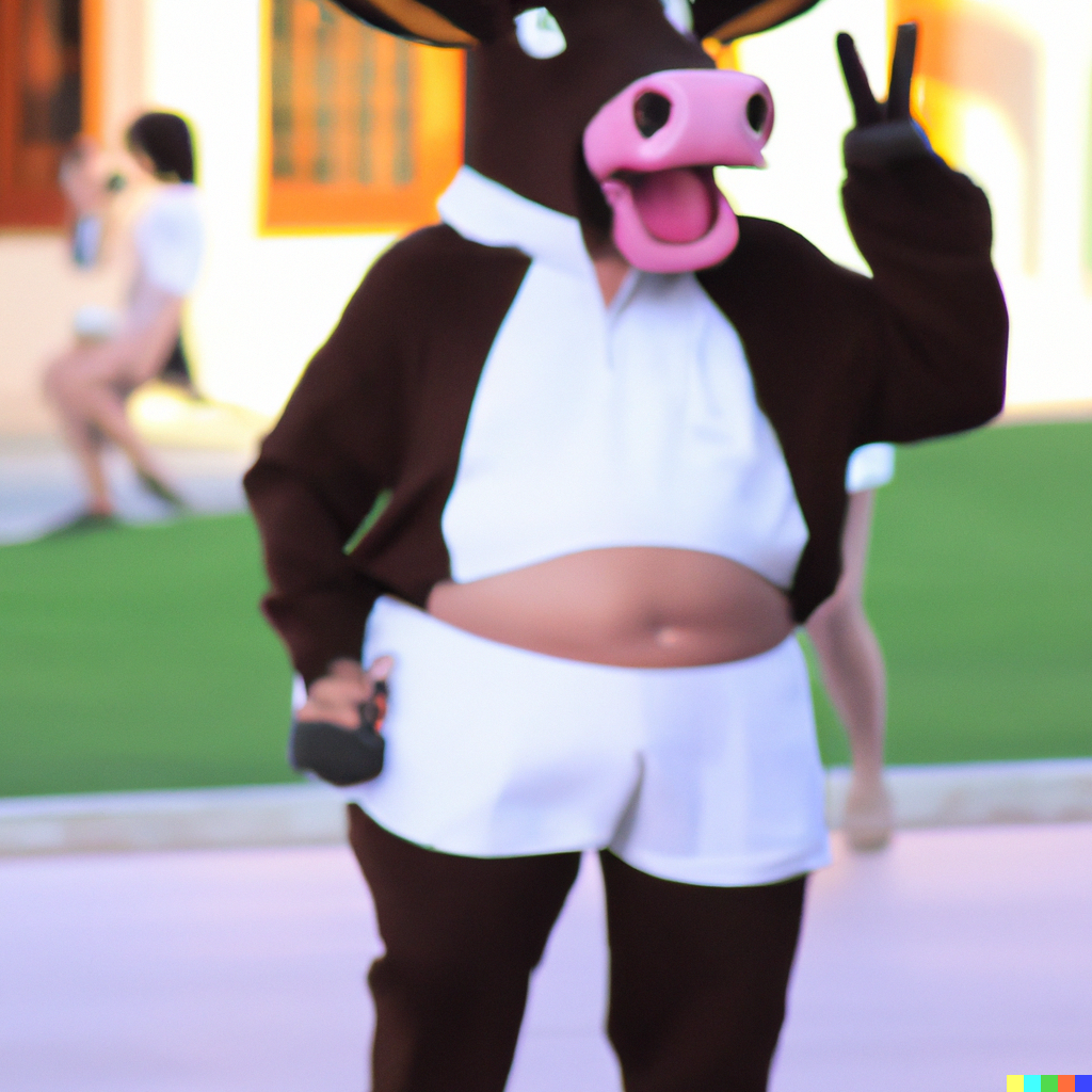 cow with a belly button